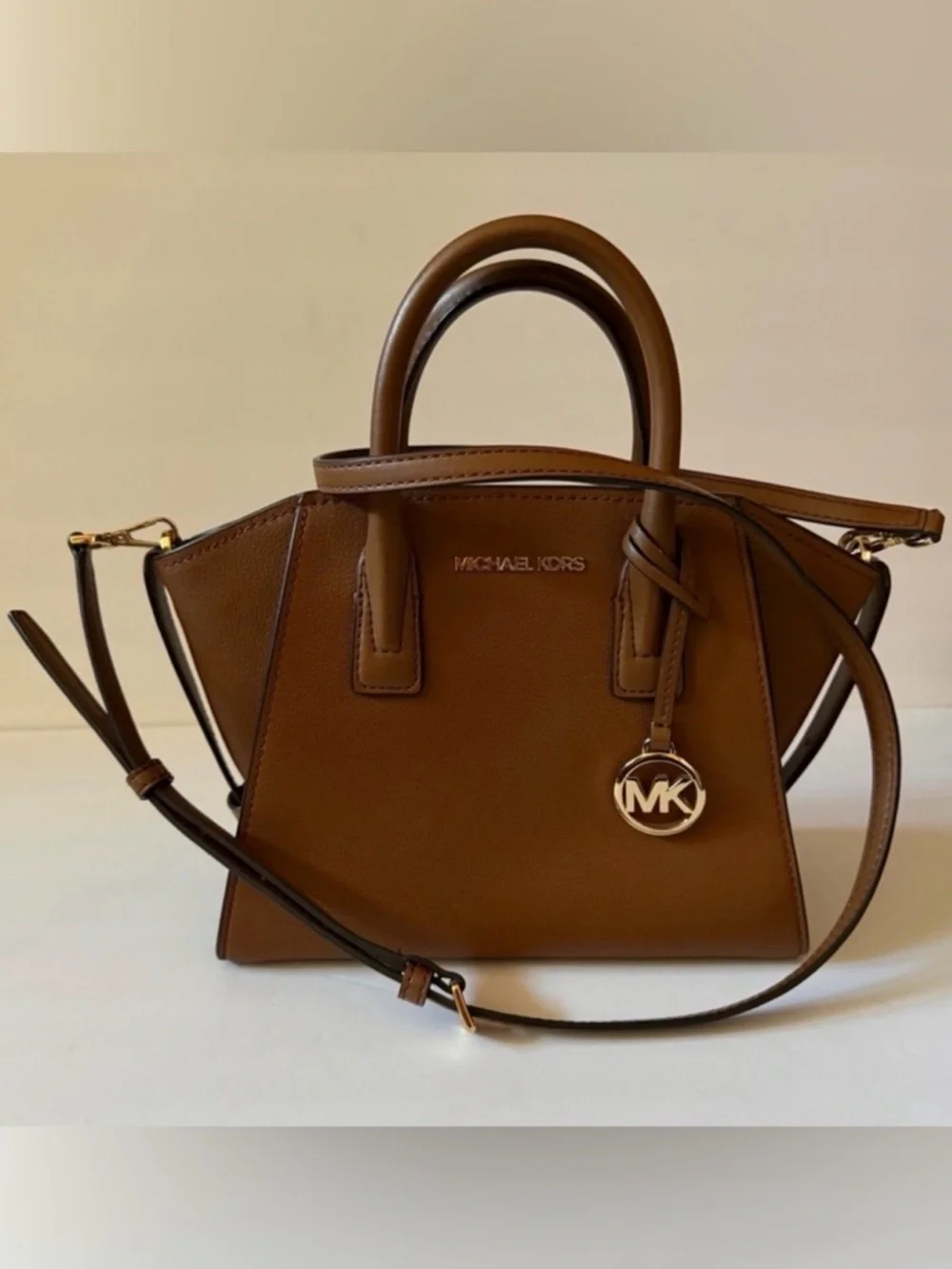 Michael Kors Brown Leather Satchel with Gold Hardware - Picture 2 of 9